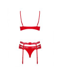 Set di Lingerie con Pizzo Obsessive Heartina Rosso L/XL