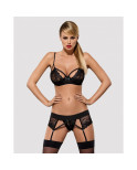 Set di Lingerie con Pizzo Obsessive Wonderia Nero L/XL