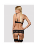 Set di Lingerie con Pizzo Obsessive Wonderia Nero L/XL