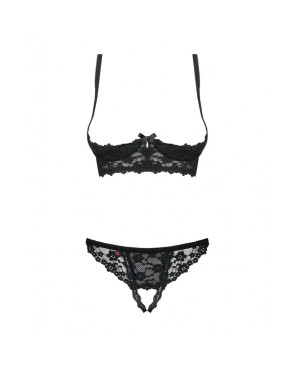 Set di Lingerie con Pizzo Obsessive Letica Nero S/M