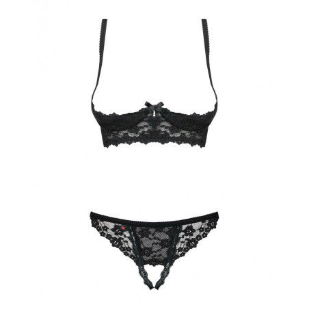 Set di Lingerie con Pizzo Obsessive Letica Nero S/M