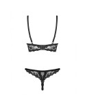 Set di Lingerie con Pizzo Obsessive Letica Nero L/XL