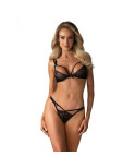 Set di Lingerie con Pizzo Obsessive Intensa set Nero L/XL