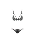 Set di Lingerie con Pizzo Obsessive Intensa set Nero L/XL