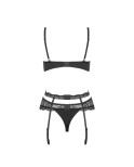 Set di Lingerie con Pizzo Obsessive Heartina Nero S/M