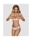 Set di Lingerie con Pizzo Obsessive Alabastra Bianco S/M