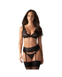 Set di Lingerie con Pizzo Obsessive Emperita Nero L/XL