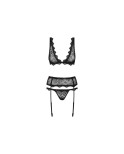 Set di Lingerie con Pizzo Obsessive Emperita Nero L/XL