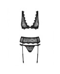 Set di Lingerie con Pizzo Obsessive Emperita Nero L/XL