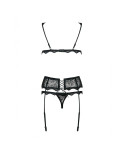 Set di Lingerie con Pizzo Obsessive Emperita Nero L/XL