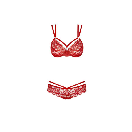 Set di Lingerie Obsessive 860 Rosso S/M