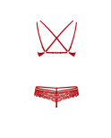 Set di Lingerie Obsessive 860 Rosso S/M