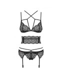 Set di Lingerie con Pizzo Obsessive Frivolla Nero S/M