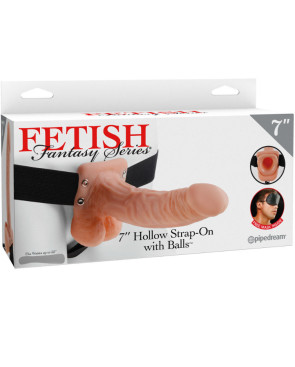 FETISH FANTASY SERIES - SERIES 7 HOLLOW STRAP-ON CON SFERE 17.8CM CARNE