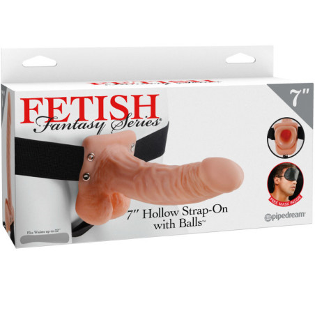 FETISH FANTASY SERIES - SERIES 7 HOLLOW STRAP-ON CON SFERE 17.8CM CARNE