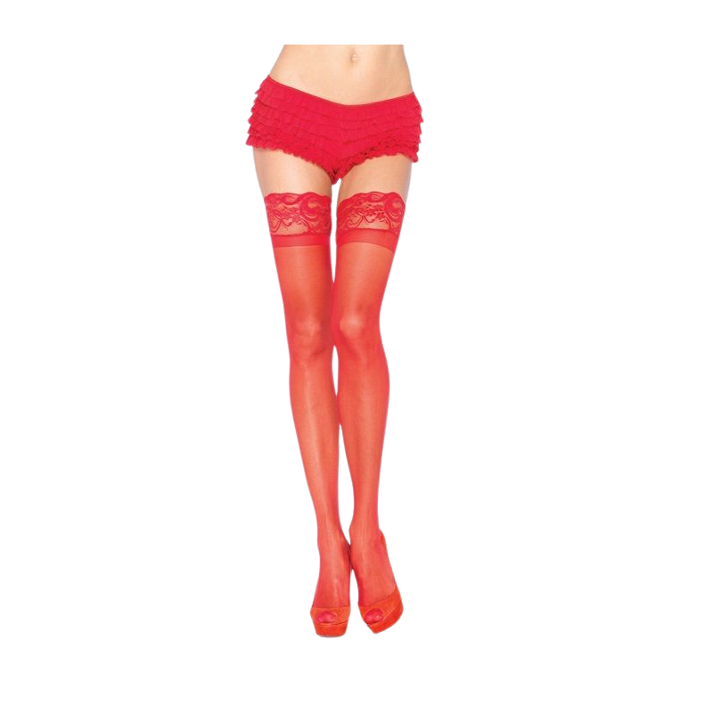 LEG AVENUE - COLLANT ROSSO CON PIZZO AUTOADESIVO