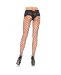 LEG AVENUE - PANTALONE IN RETE CON SHORTS IN PIZZO