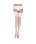 LEG AVENUE - CALZE BIANCHE CON PIZZO AMPIO