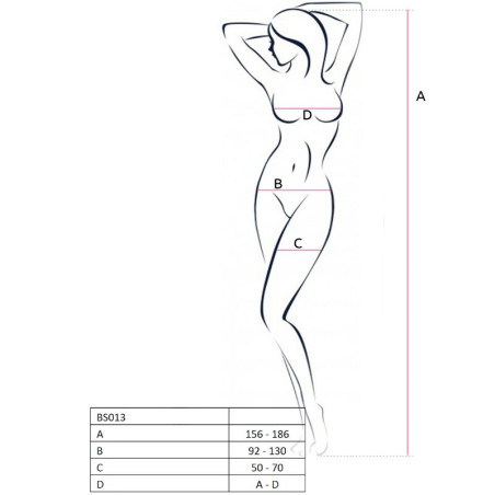 PASSION - WOMAN BS013 BODYSTOCKING BIANCO TAGLIA UNICA