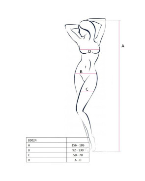 PASSION - WOMAN BS024 BODYSTOCKING BIANCO TAGLIA UNICA